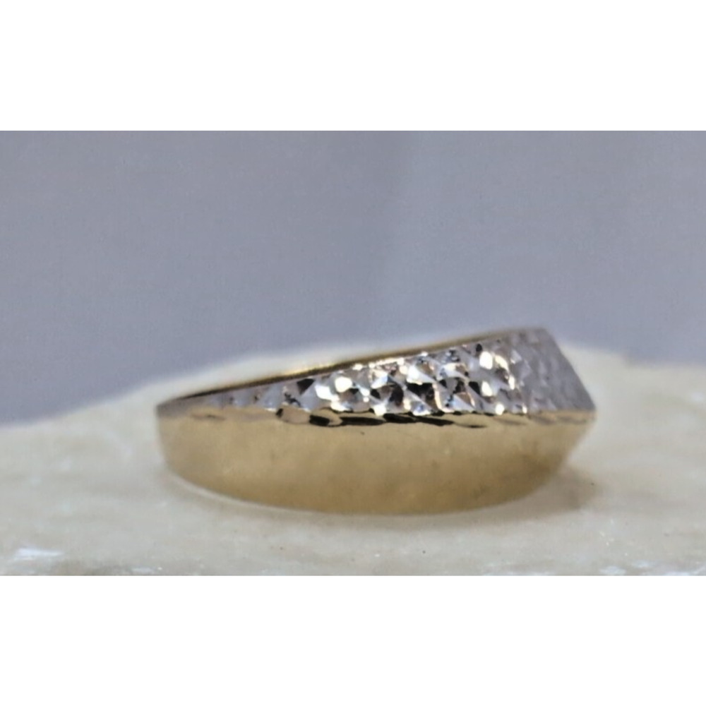 14k VTG 6-see pics Textured Yellow White Gold Ring Vtg 1.88 Grams